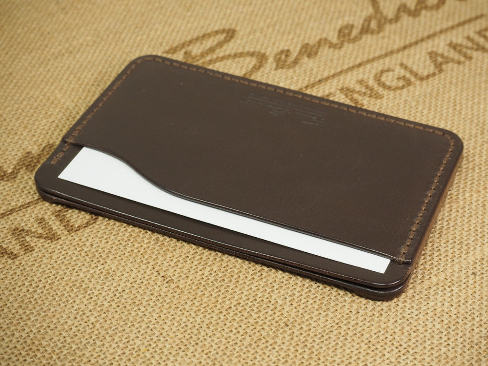 DISCOUNTED (old stock / discontinued): Handmade 3-by-5 (3x5" / 77x127mm) Index Card Holder Memo Notepad Jotter Pad / Pocket Briefcase - Veg-Tan Leather - Brown