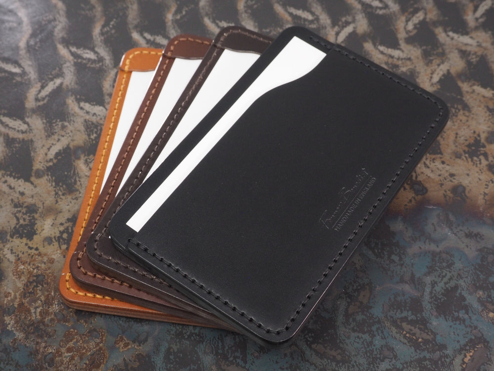 Handmade 3-by-5 (3x5" / 77x127mm) Index Card Holder Memo Notepad Jotter Pad / Pocket Briefcase - Veg-Tan Leather - Cognac / Chestnut / Dark Brown / Black