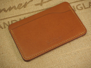 DISCOUNTED ('almost perfect'): Handmade 3-by-5 (3x5" / 77x127mm) Index Card Holder Memo Notepad Jotter Pad / Pocket Briefcase - Veg-Tan Leather - Cognac Tan II