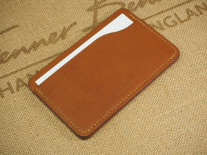 DISCOUNTED ('almost perfect'): Handmade 3-by-5 (3x5" / 77x127mm) Index Card Holder Memo Notepad Jotter Pad / Pocket Briefcase - Veg-Tan Leather - Cognac Tan I