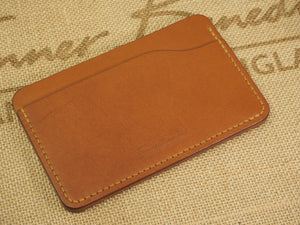 DISCOUNTED ('almost perfect'): Handmade 3-by-5 (3x5" / 77x127mm) Index Card Holder Memo Notepad Jotter Pad / Pocket Briefcase - Veg-Tan Leather - Cognac Tan I