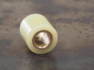 Handmade Polished Drum Bead for Paracord or Leather Lanyards - 12mm dia. x 13mm - Embrite™ Glow In The Dark Resin & Brass