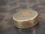 Handmade Hammered EDC Coin / Worry Coin / Paperweight - 36mm dia. x 12.5mm (1/2in) - 110g - Verdigris Patinated BRONZE