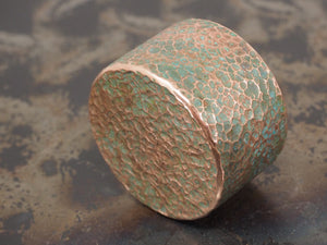 Handmade Hammered Decorative Paperweight - 40mm dia. x 25mm (1 inch) - 280g - Verdigris Patinated COPPER