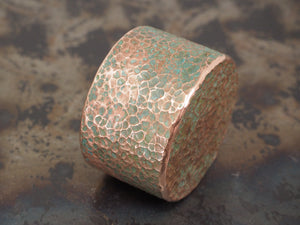 Handmade Hammered Decorative Paperweight - 40mm dia. x 25mm (1 inch) - 280g - Verdigris Patinated COPPER