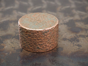 Handmade Hammered Decorative Paperweight - 40mm dia. x 25mm (1 inch) - 280g - Verdigris Patinated COPPER