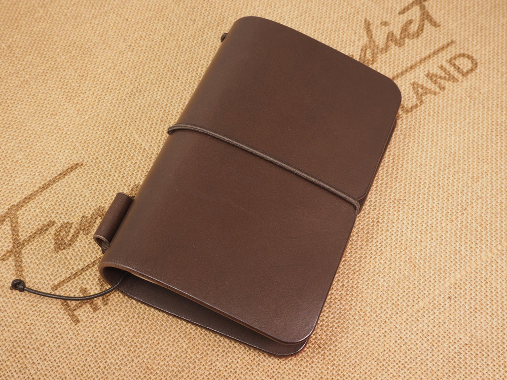 DISCOUNTED (seconds): Handmade 'Explorer 3' Leather Traveler's / Travellers Notebook Cover - Moleskine Pocket 9x14cm / Field Notes - Brown MP01