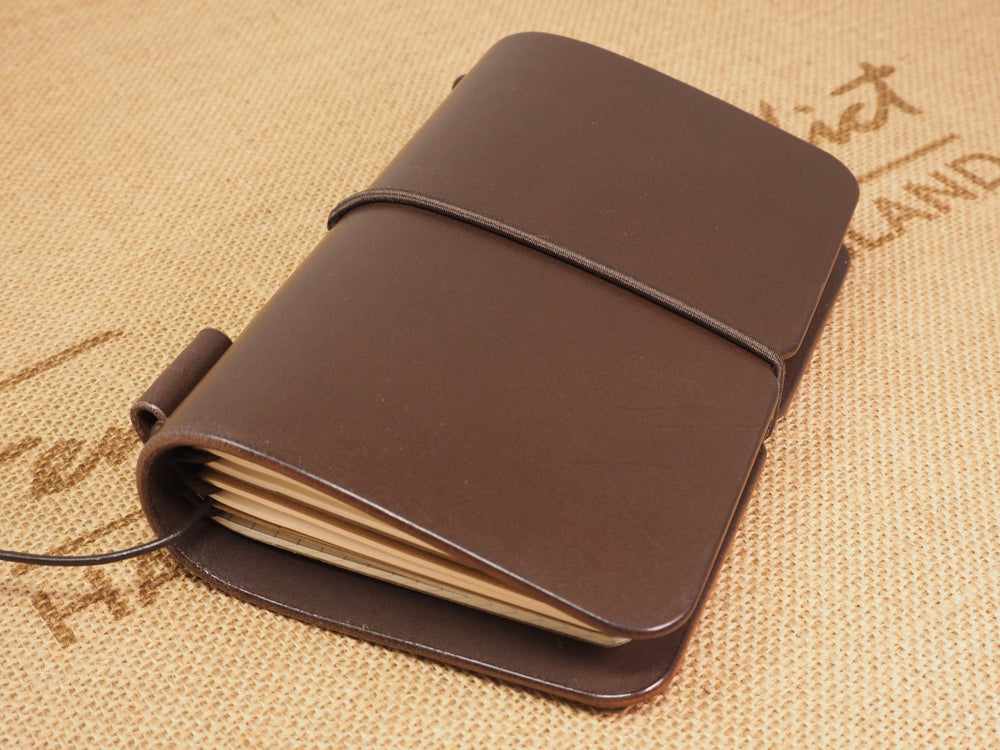 DISCOUNTED (seconds): Handmade 'Explorer 3' Leather Traveler's / Travellers Notebook Cover - Moleskine Pocket 9x14cm / Field Notes - Brown MP01