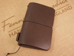 DISCOUNTED (seconds): Handmade 'Explorer 3' Leather Traveler's / Travellers Notebook Cover - Moleskine Pocket 9x14cm / Field Notes - Brown MP03