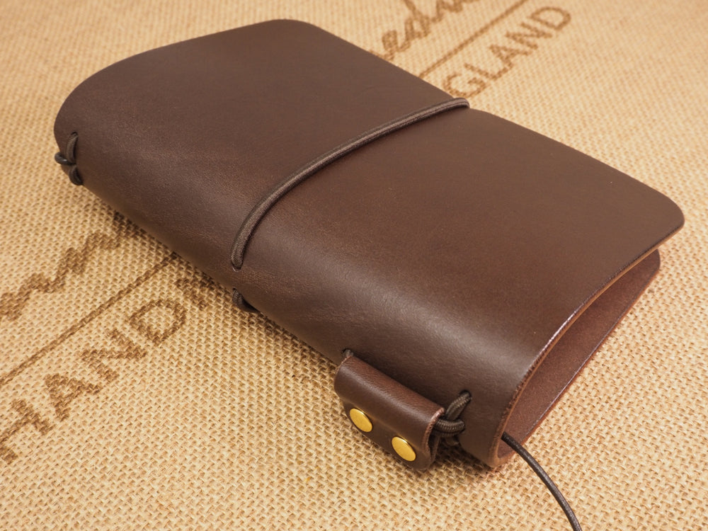 DISCOUNTED (seconds): Handmade 'Explorer 3' Leather Traveler's / Travellers Notebook Cover - Moleskine Pocket 9x14cm / Field Notes - Brown MP03