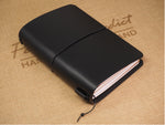 Handmade 'Explorer 4' Leather Traveler's / Travellers Notebook Cover - Generic A5 14.8x21cm - Black