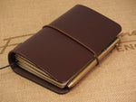 Handmade 'Explorer 4' Leather Traveler's / Travellers Notebook Cover - Moleskine Pocket / Field Notes 9x14cm- Chestnut Brown